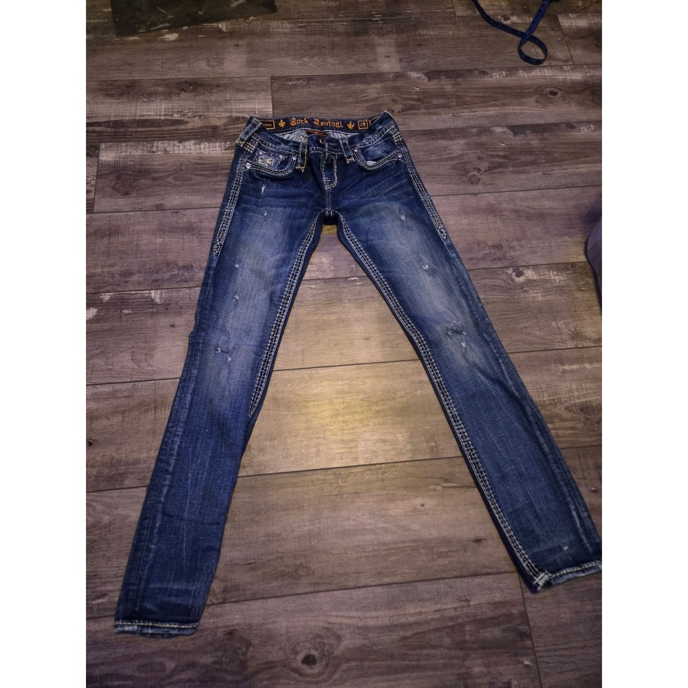 Women's Rock Revival Carden Straight Jeans Size 26 Y2K Retro Grunge